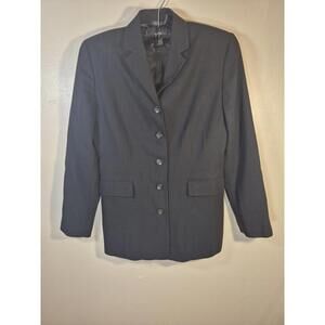 VTG 90's Banana Republic Italian Black Wool Blazer Sz 4 Old Money Office Dressy